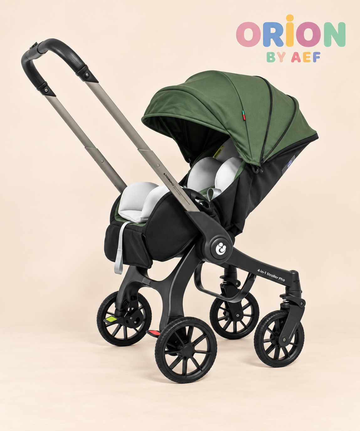 Poussette bébé 4-en-1 réversible et pliable avec panier