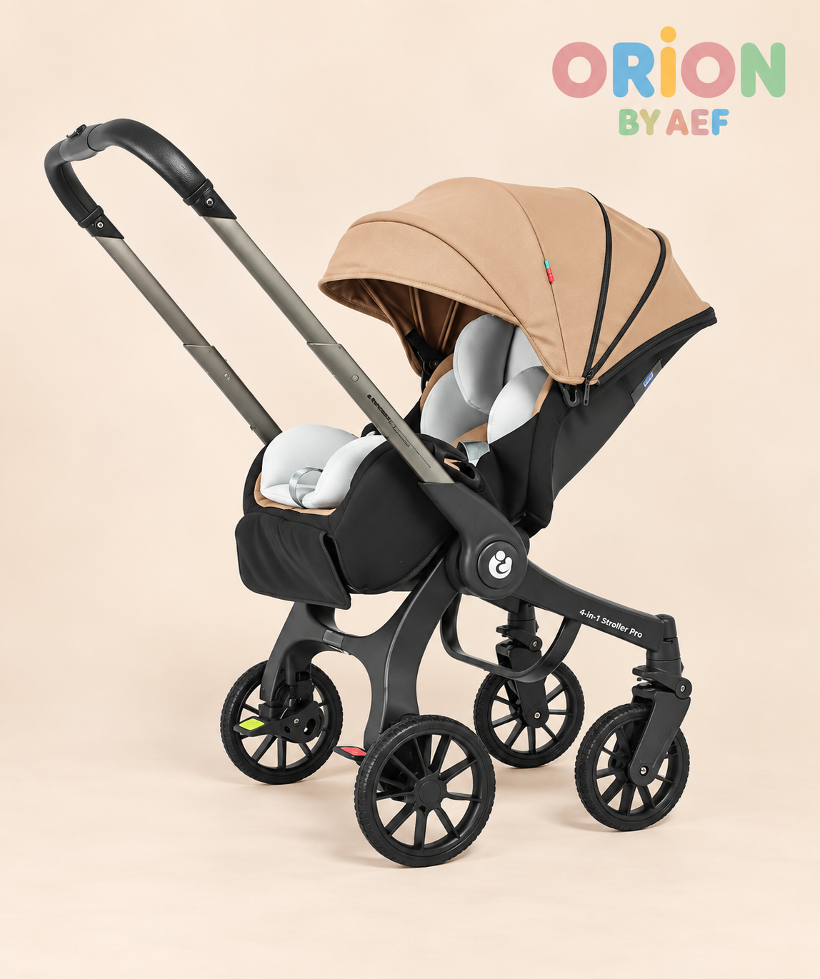 Poussette bébé 4-en-1 réversible et pliable avec panier