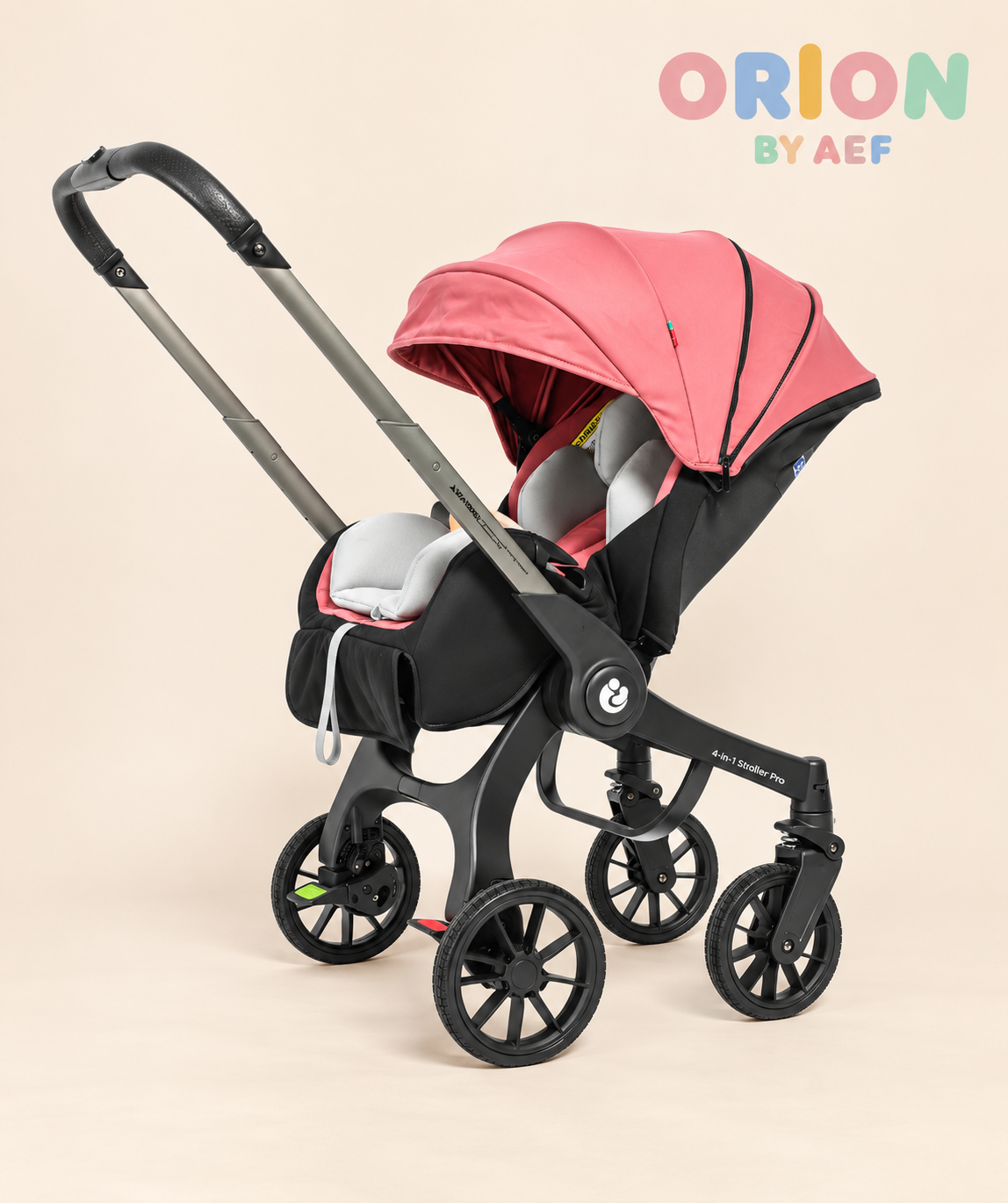 Poussette bébé 4-en-1 réversible et pliable avec panier