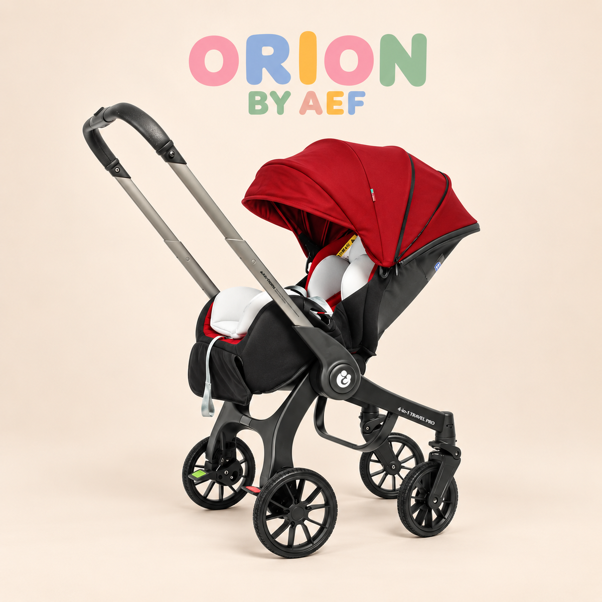 Poussette bébé 4-en-1 réversible et pliable avec panier