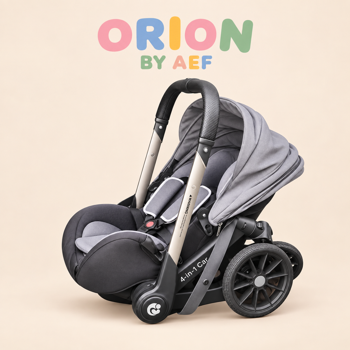 Poussette bébé 4-en-1 réversible et pliable avec panier