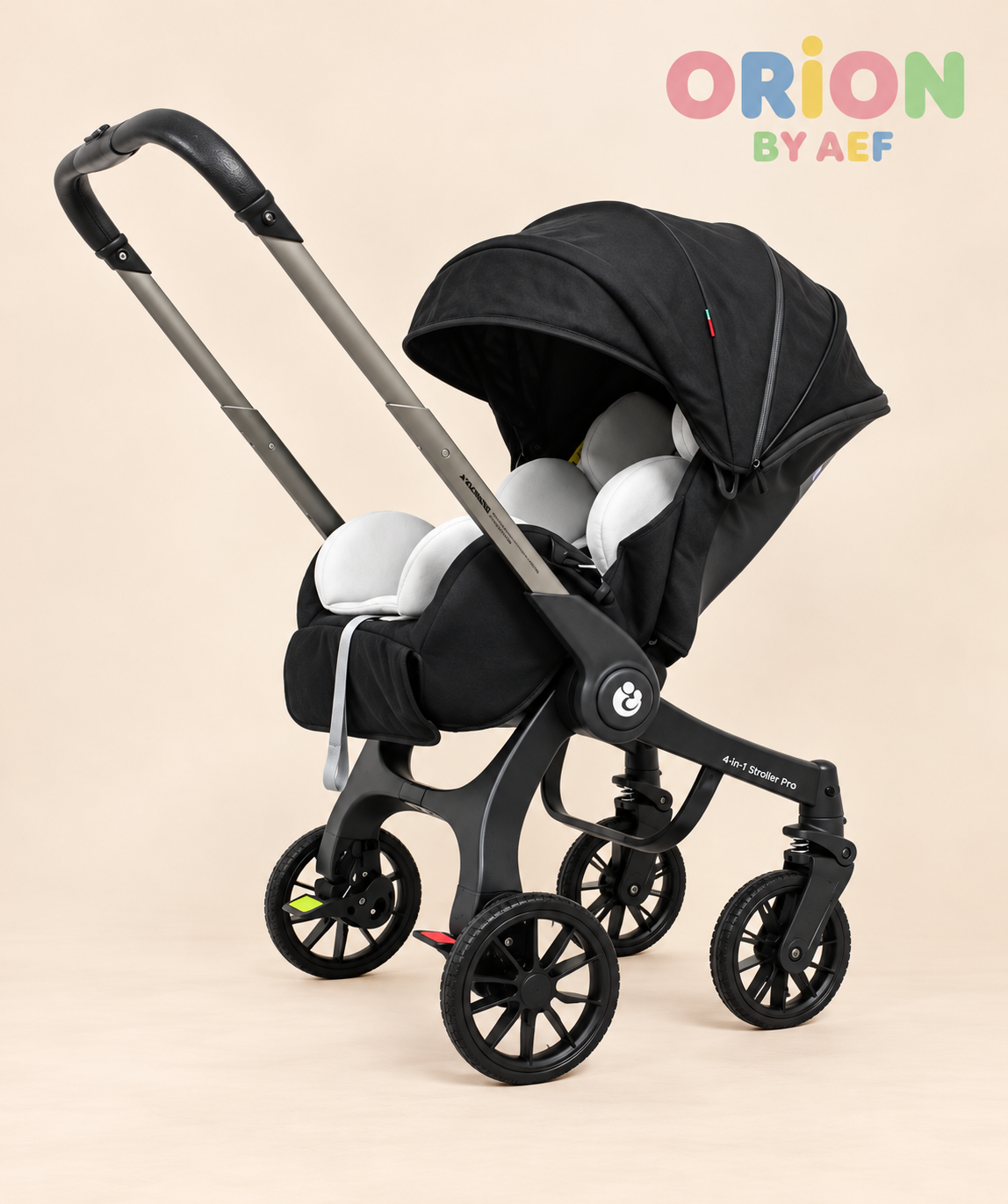 Poussette bébé 4-en-1 réversible et pliable avec panier