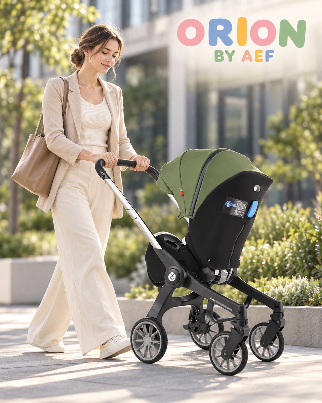 Poussette bébé 4-en-1 réversible et pliable avec panier