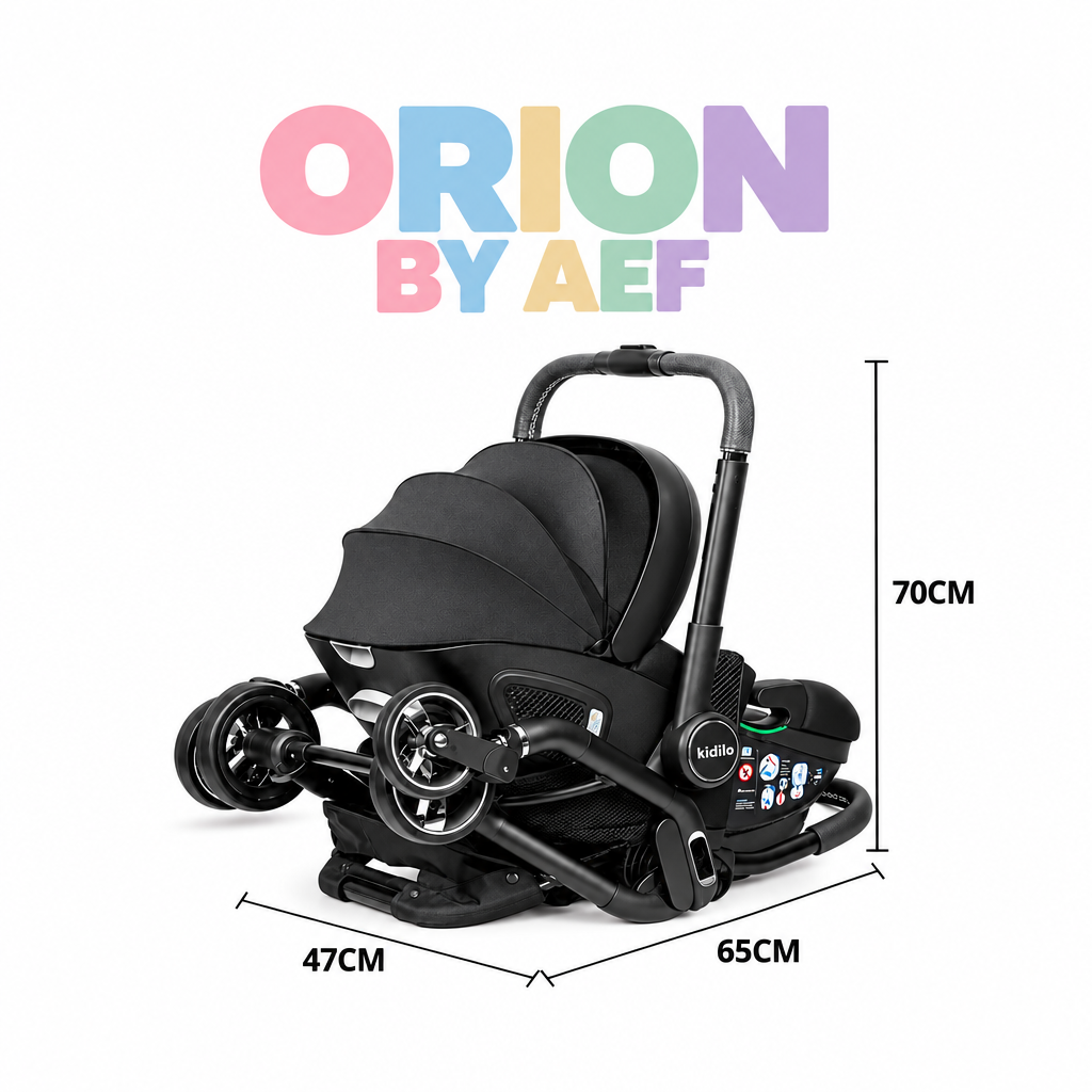 Poussette bébé 3-en-1 premium pliable avec nacelle et siège auto