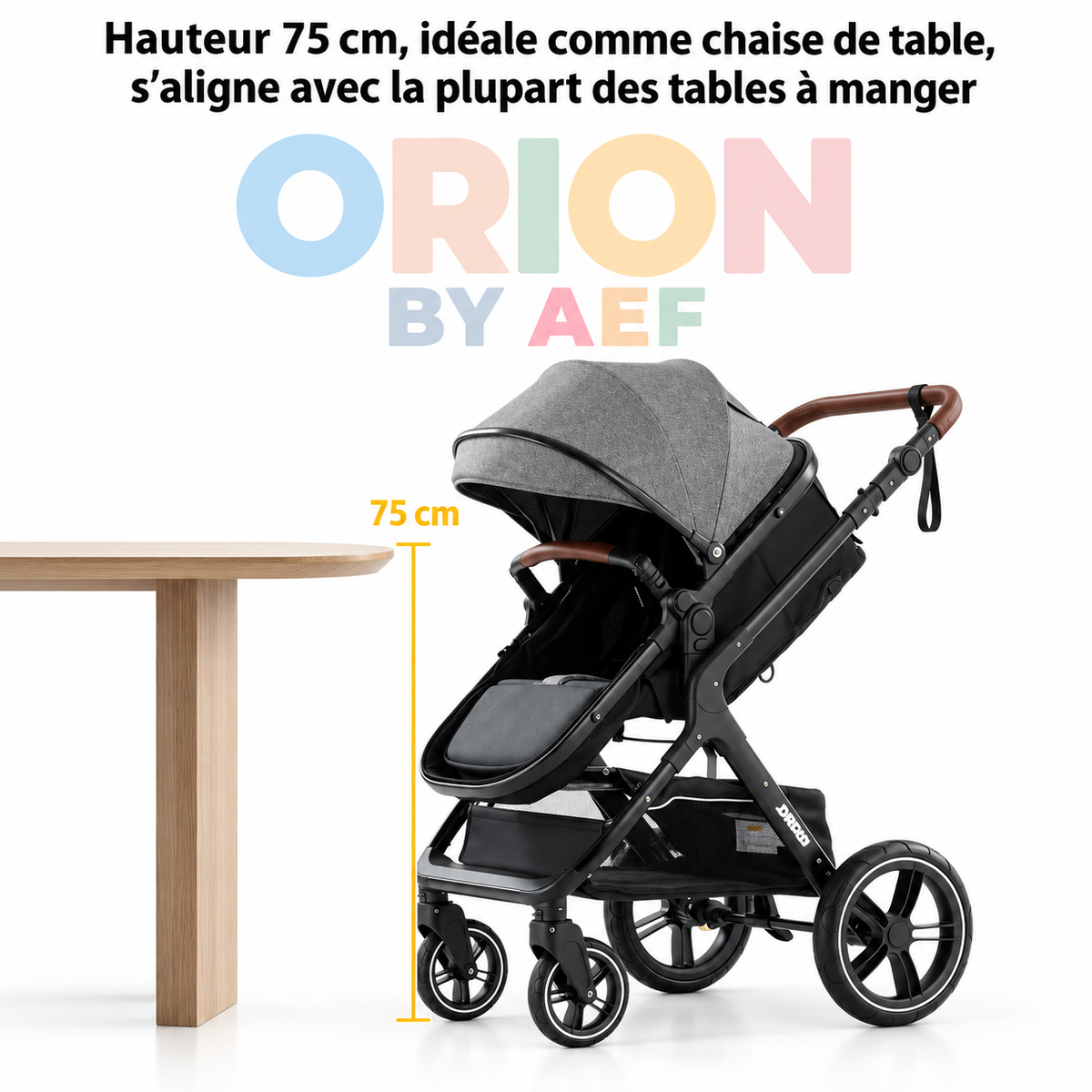 Poussette bébé 3-en-1 haut de gamme pliable - plusieurs configurations