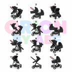 Poussette double pliable tandem 2 places