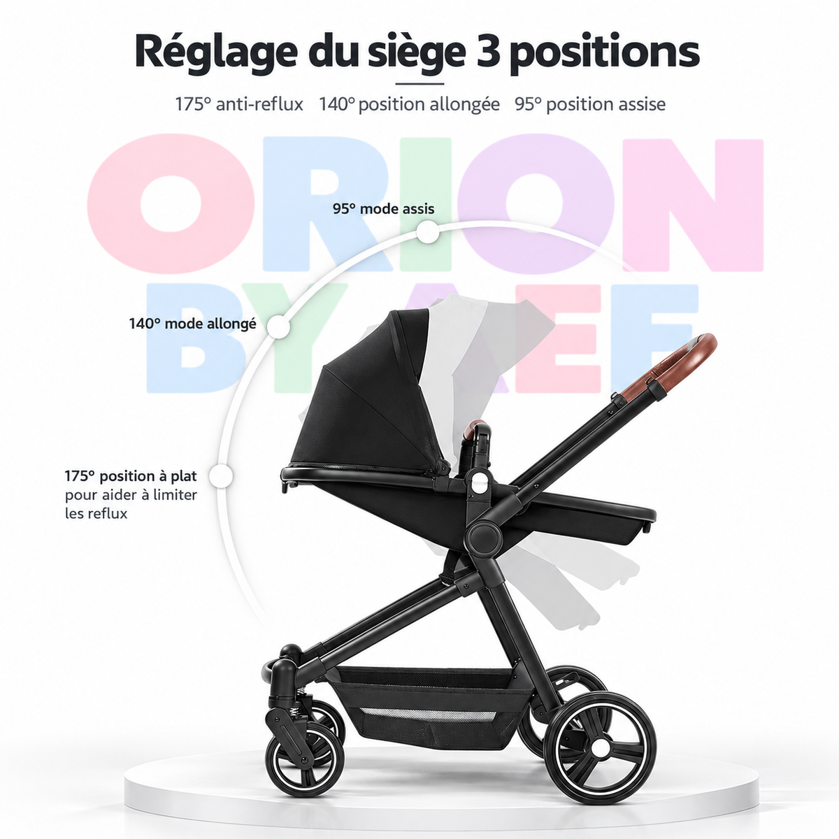 Poussette double pliable tandem 2 places