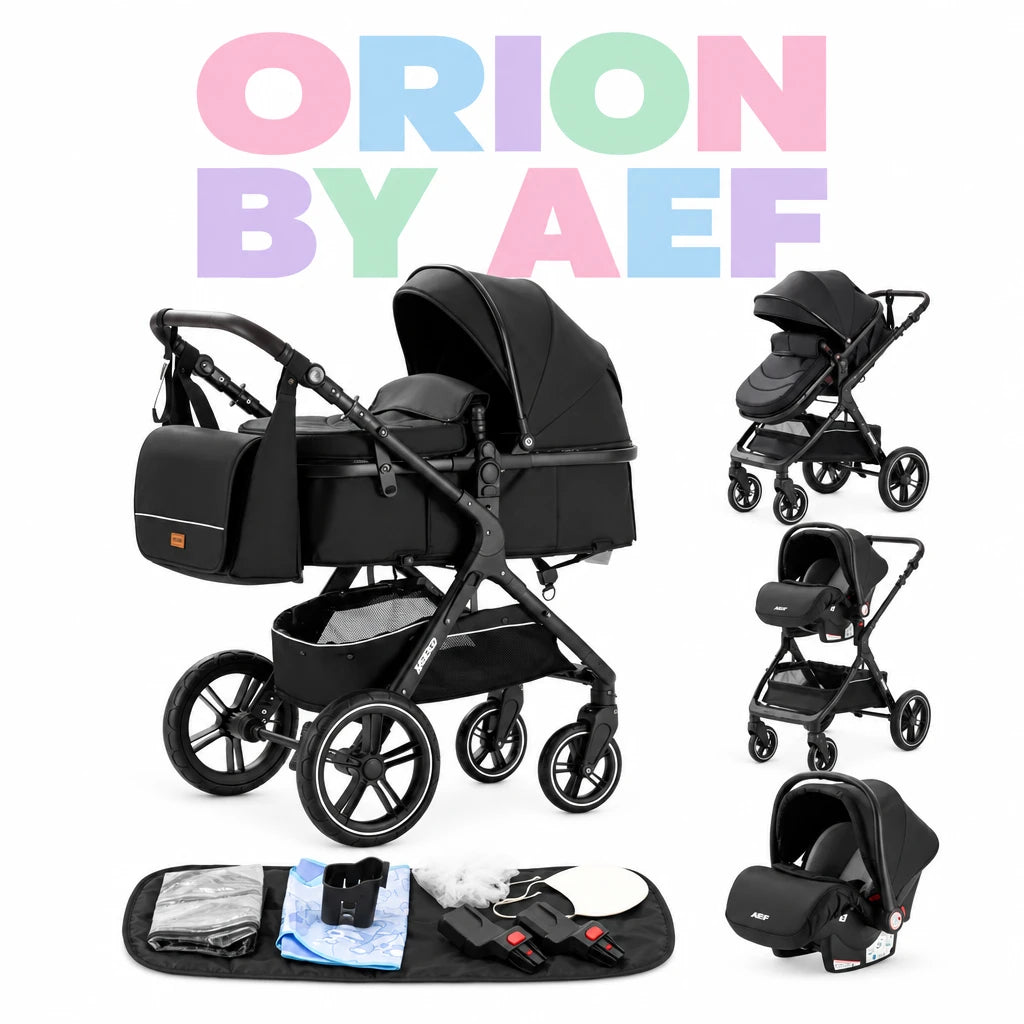 Poussette bébé 3-en-1 haut de gamme pliable - plusieurs configurations