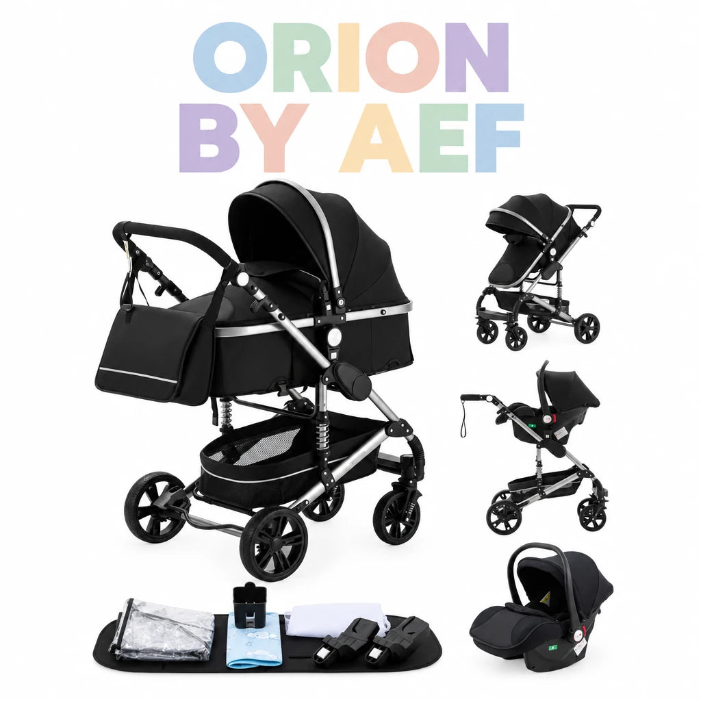 Poussette bébé 3-en-1 haut de gamme pliable - plusieurs configurations