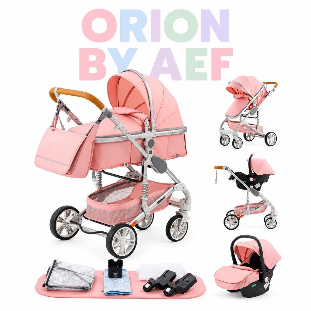 Poussette bébé 3-en-1 haut de gamme pliable - plusieurs configurations