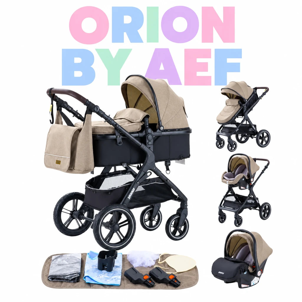 Poussette bébé 3-en-1 haut de gamme pliable - plusieurs configurations