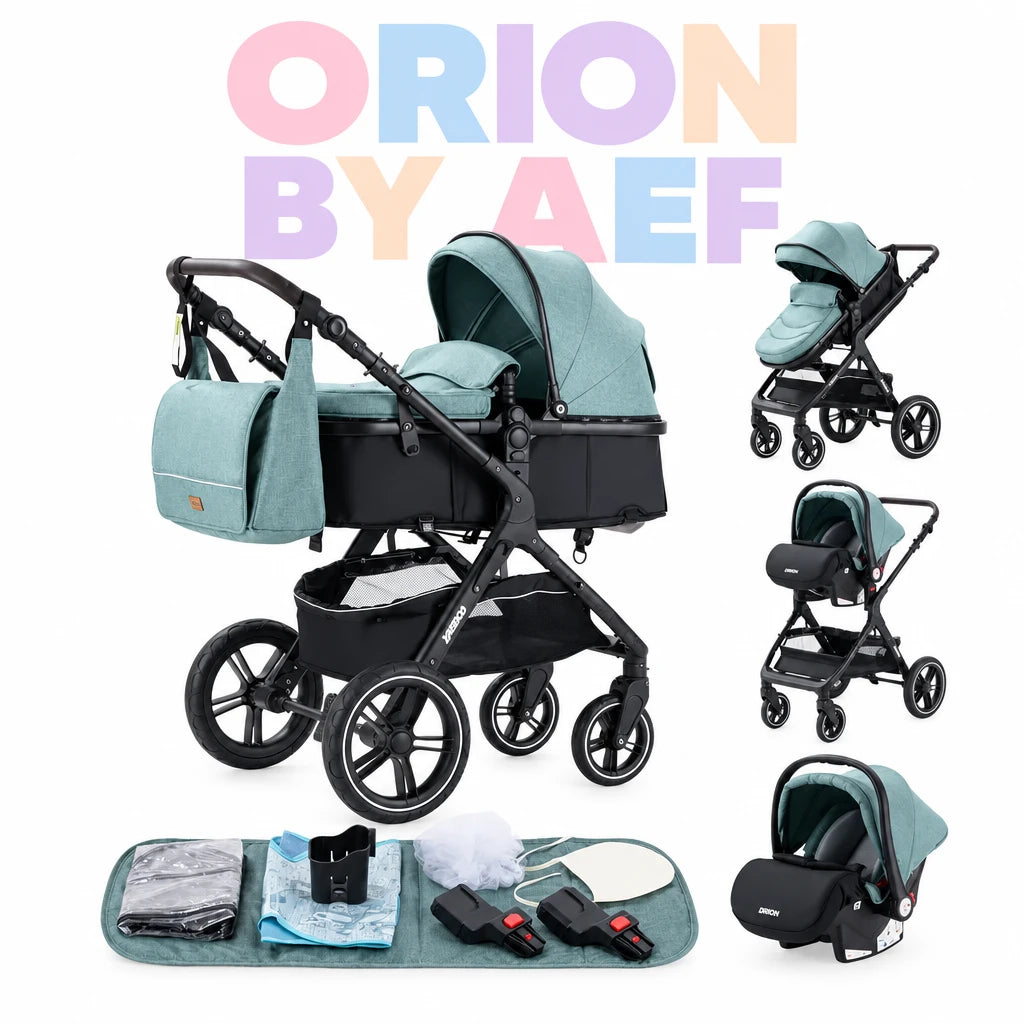 Poussette bébé 3-en-1 haut de gamme pliable - plusieurs configurations
