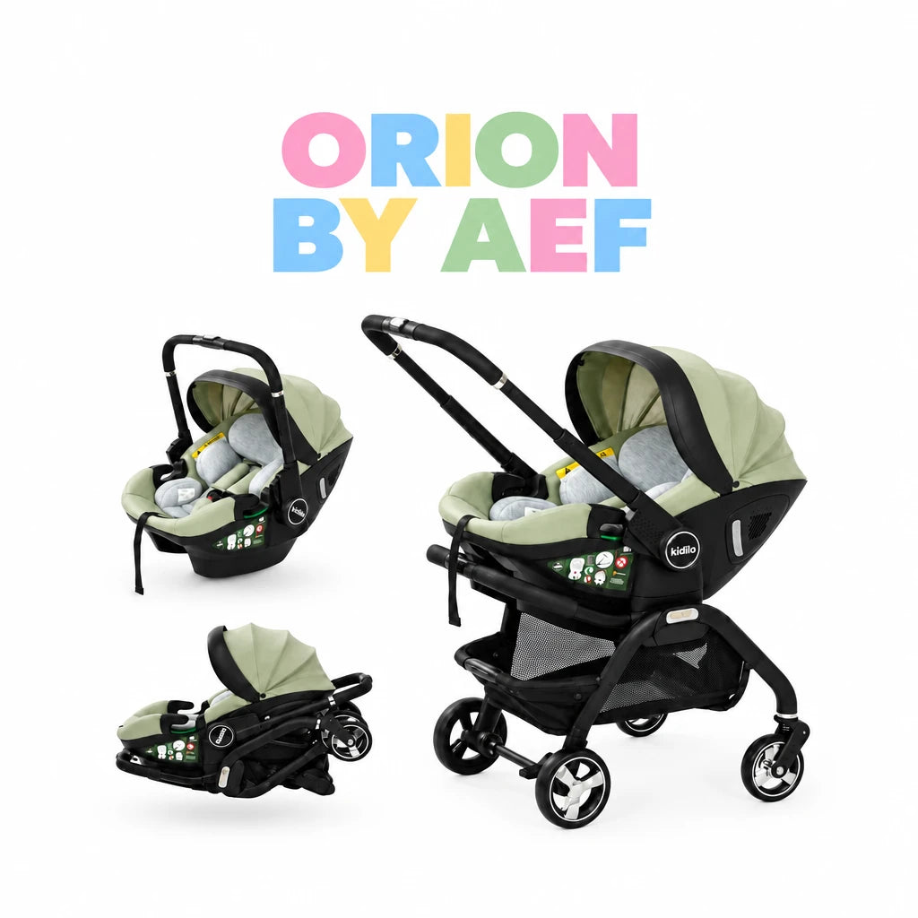Poussette bébé 3-en-1 premium pliable avec nacelle et siège auto