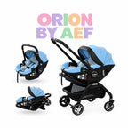 Poussette bébé 3-en-1 premium pliable avec nacelle et siège auto