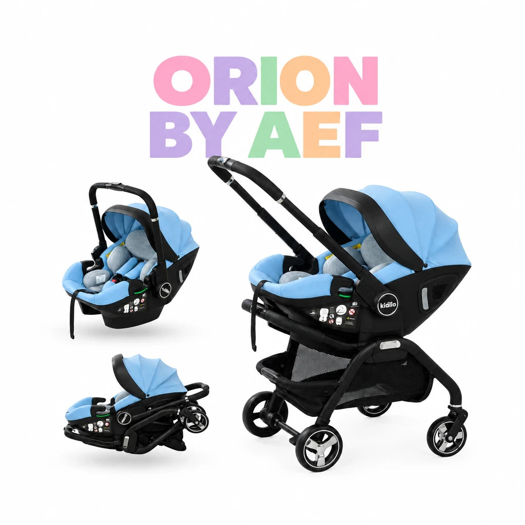 Poussette bébé 3-en-1 premium pliable avec nacelle et siège auto