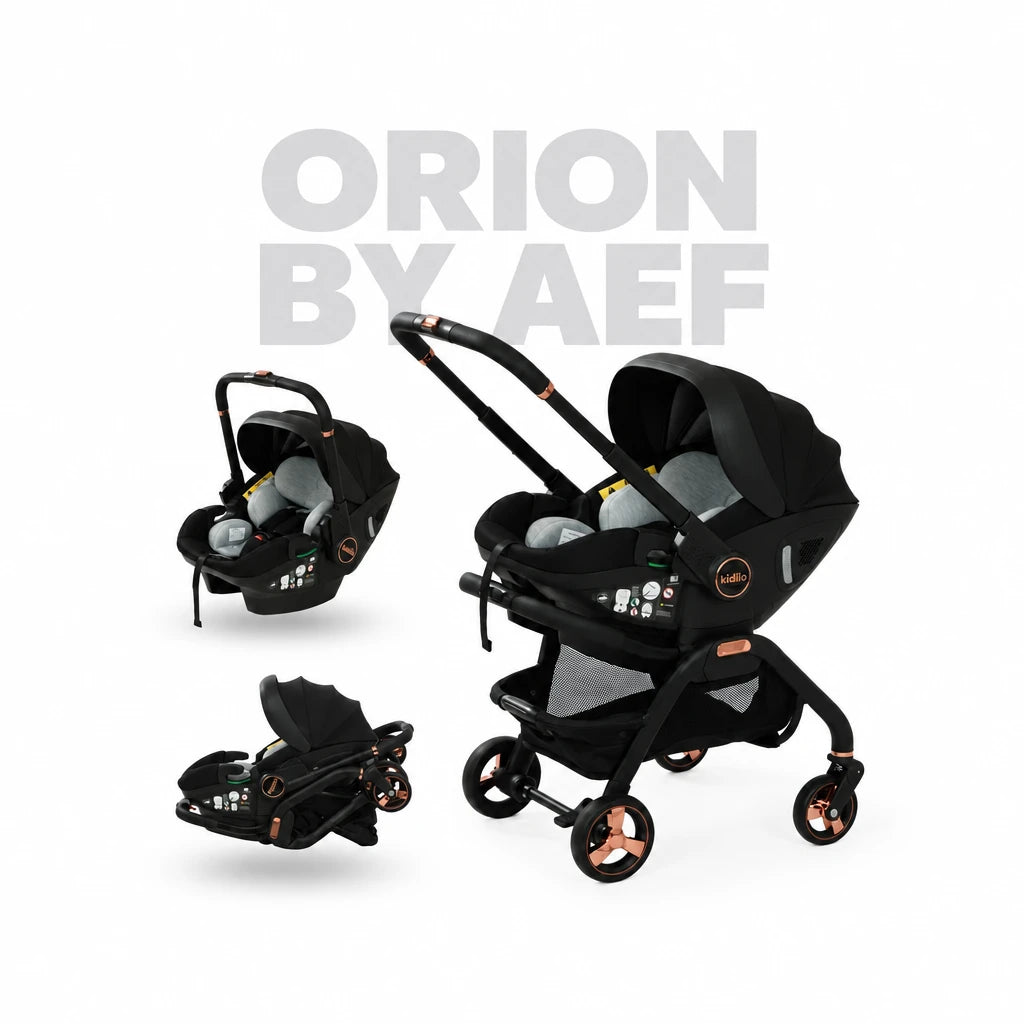 Poussette bébé 3-en-1 premium pliable avec nacelle et siège auto