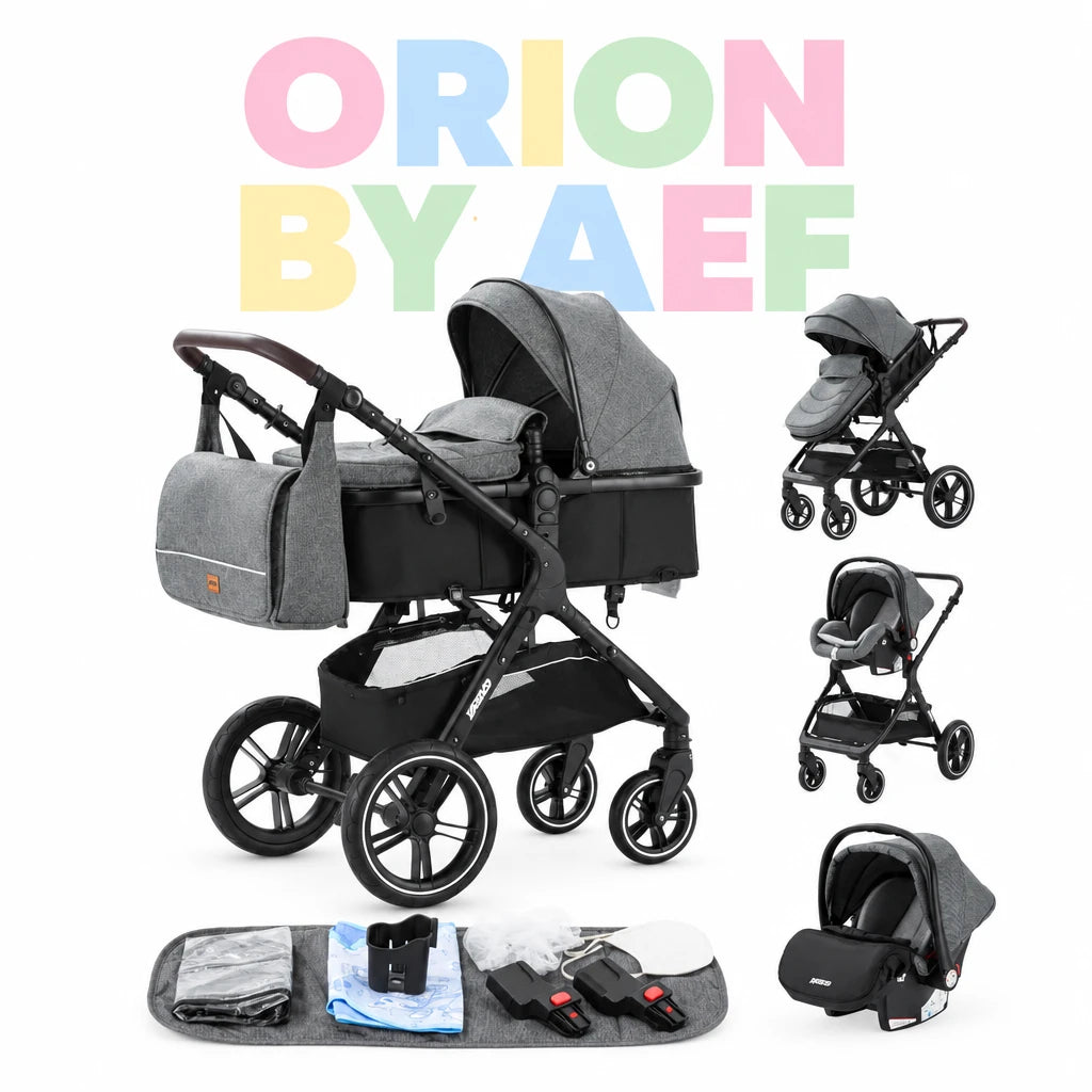 Poussette bébé 3-en-1 haut de gamme pliable - plusieurs configurations