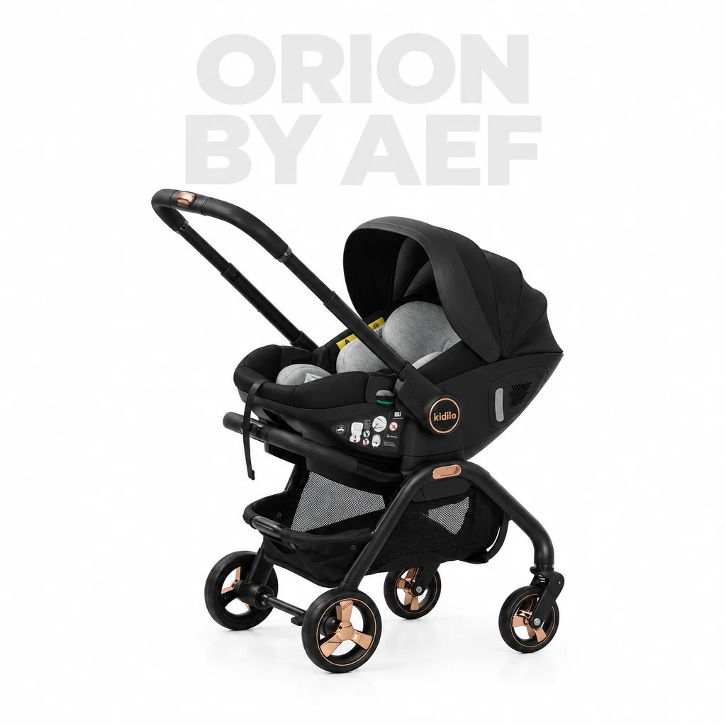 Poussette bébé 3-en-1 premium pliable avec nacelle et siège auto