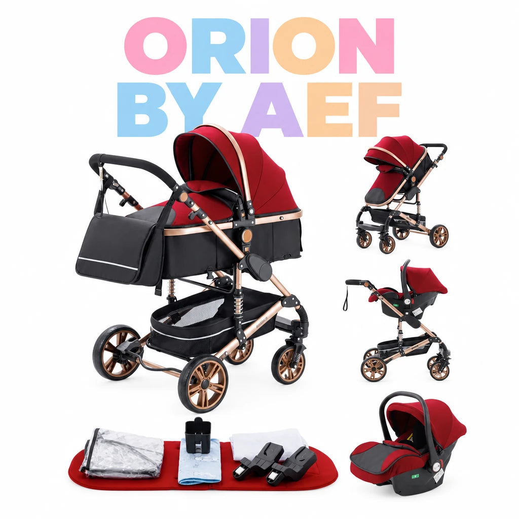 Poussette bébé 3-en-1 haut de gamme pliable - plusieurs configurations